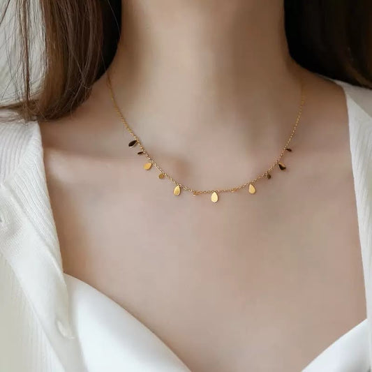 PDainty-Glazed Teardrop Necklace