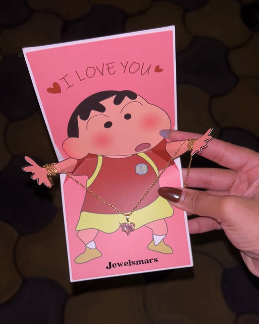 Shinchan- I love card with Necklace & Gift Box