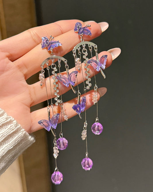 Dreamland Purple Butterfly Earrings