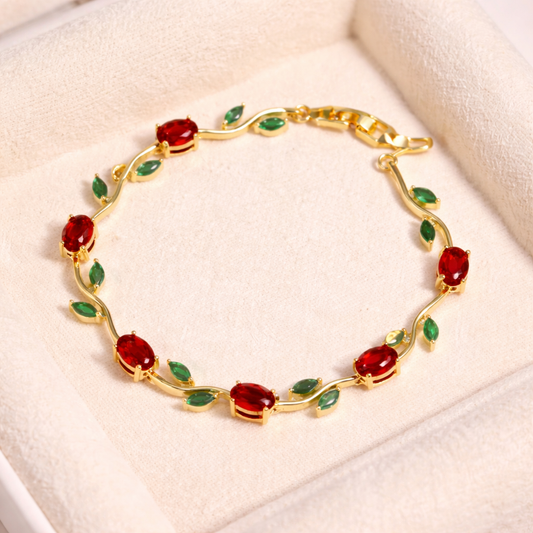 Tulip Bracelet -red green