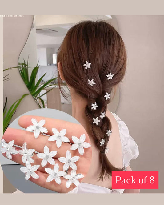 Daisy Blossom Hair Pins (pack of 8)