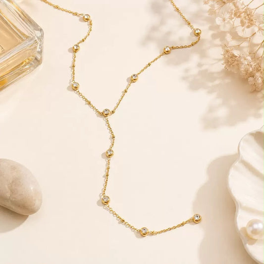 Lustre Cascade Lariat Necklace