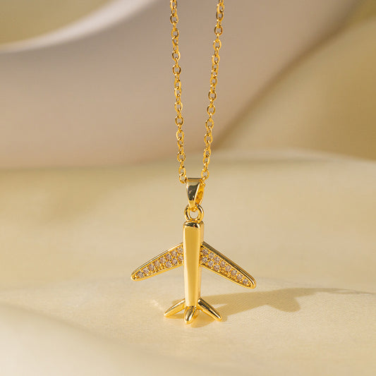 Minimal Aeroplane Necklace