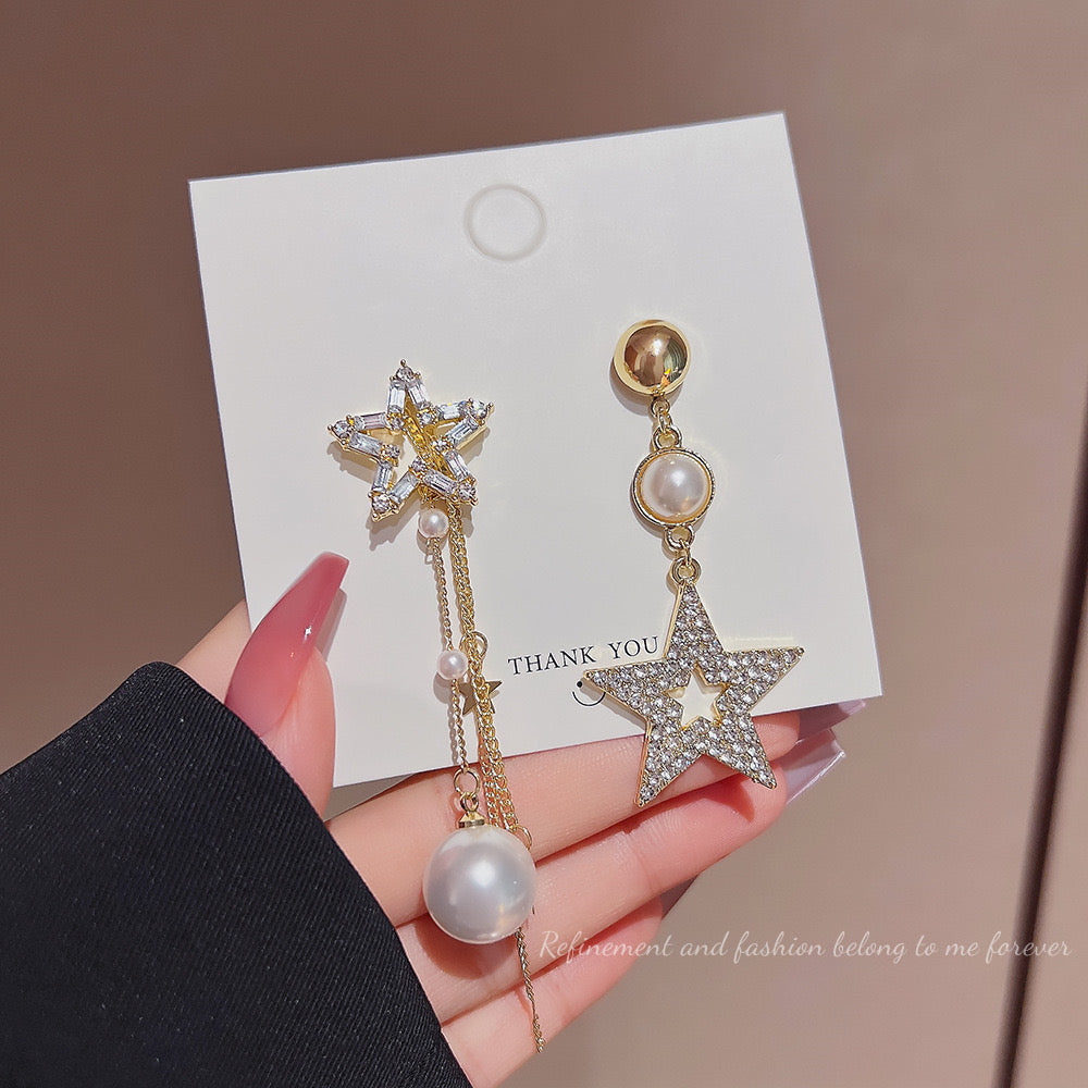 Korean Mismatch Star Dangling Earrings – Jewelsmars