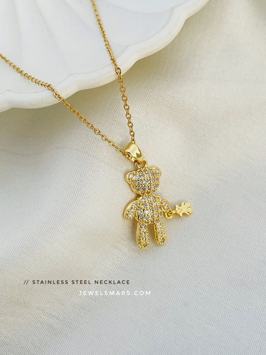 Cute Teddy Bear Necklace