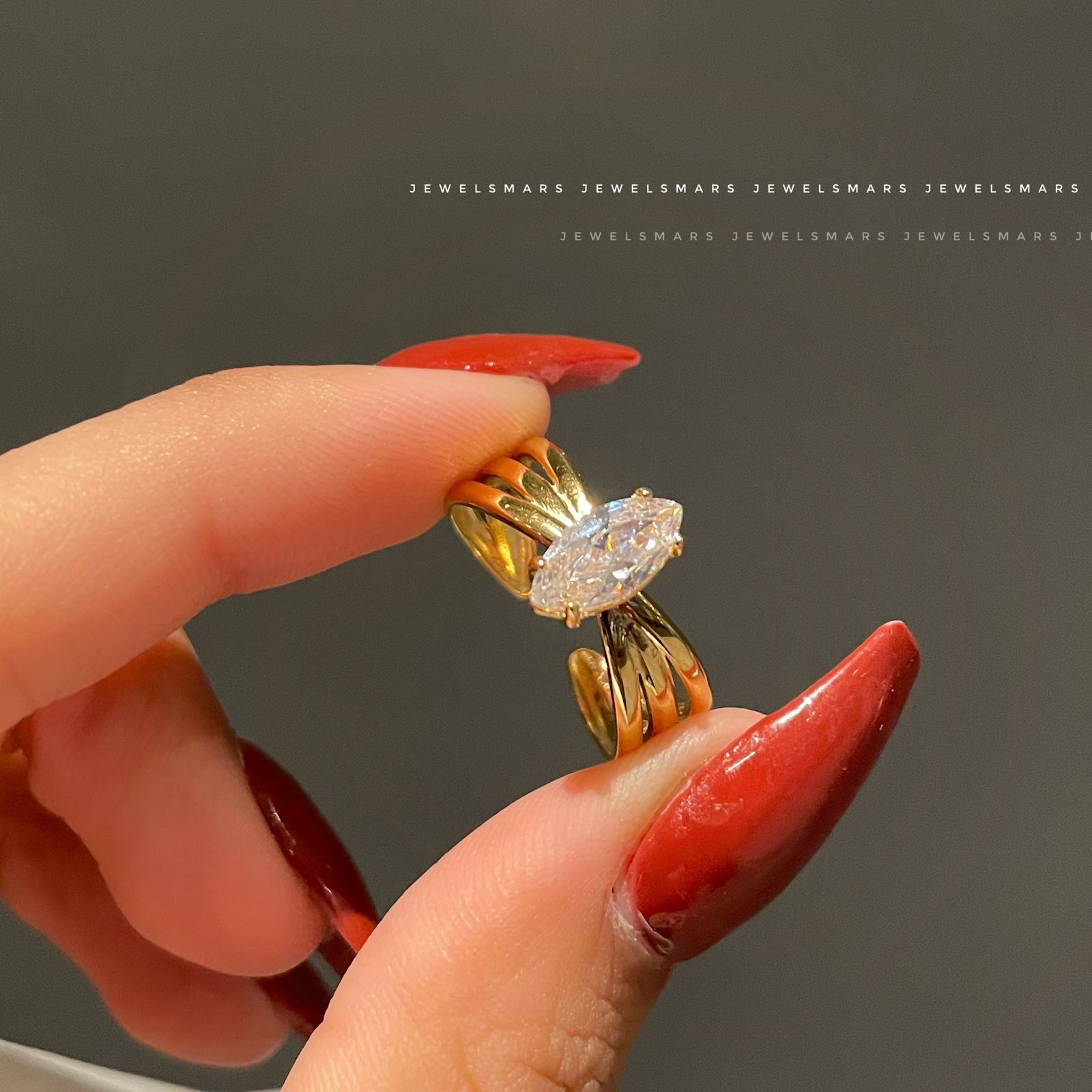 Almond Statement Ring (gold plated) – Jewelsmars Almond Statement Ring (gold plated) – Jewelsmars