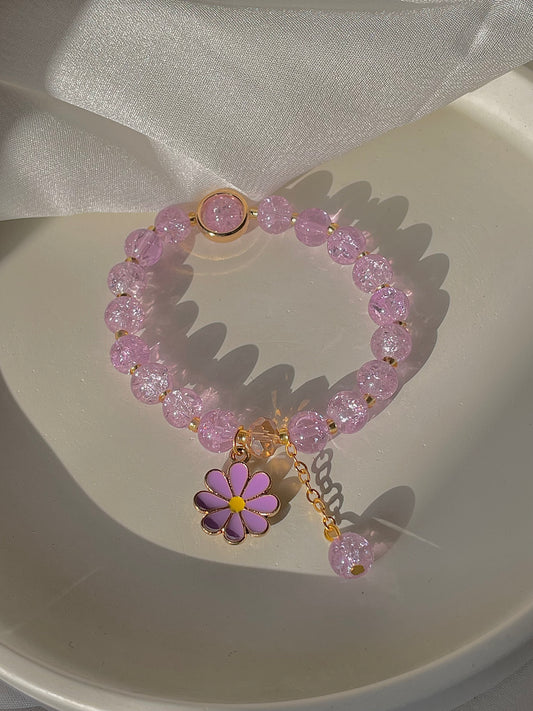 Dreamy Purple Floral Handmade Bracelet