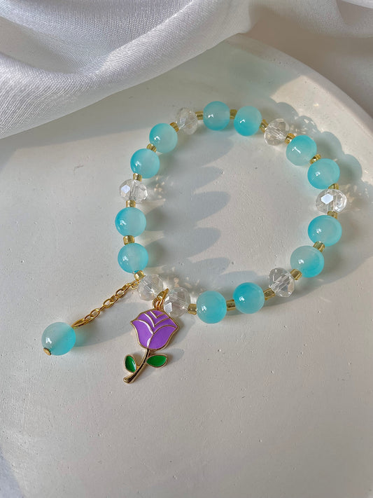 Rose bracelet- blue