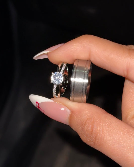 Promise Couple Ring Set + Slider Box