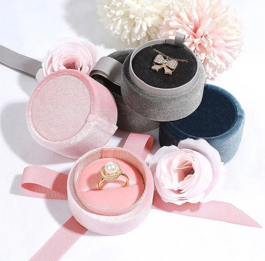 Premium Velvet Ring Box - pink