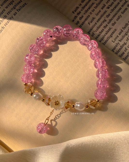 Dreamy Lilac Floral Charm Bracelet