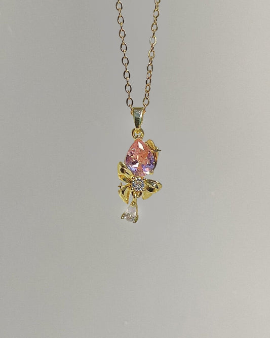 Tulip Bow drop Necklace