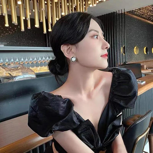 Korean Statement Flower Earrings