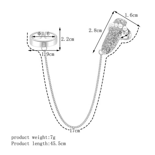 Korean Style Two Finger Nail Ring