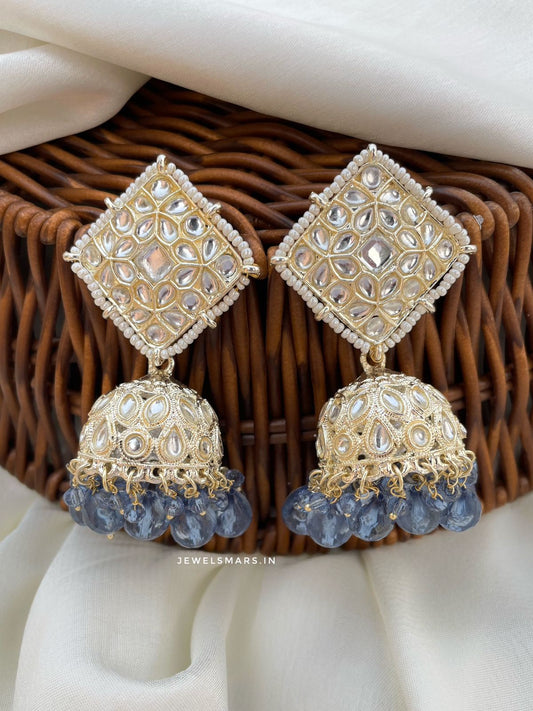 Mahima Jhumkas - ice blue