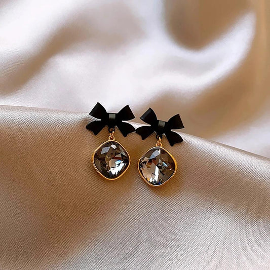 The Black Bow Earrings