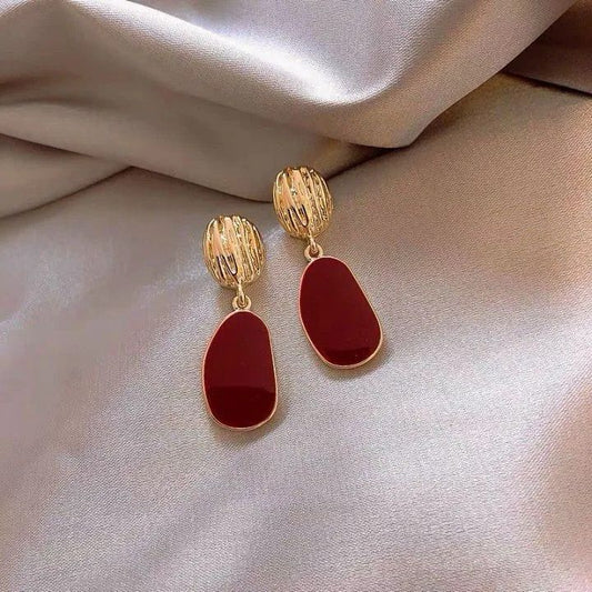 Vintage Red Wine Earrings