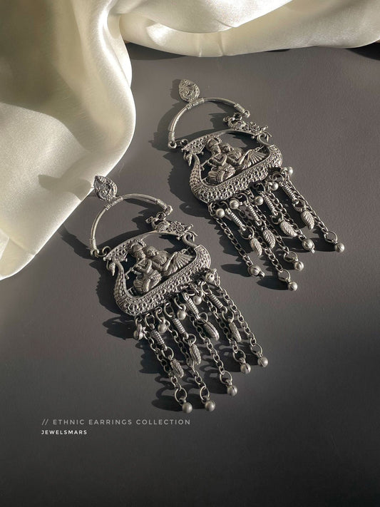 Radha Krishna Long Palki Earrings