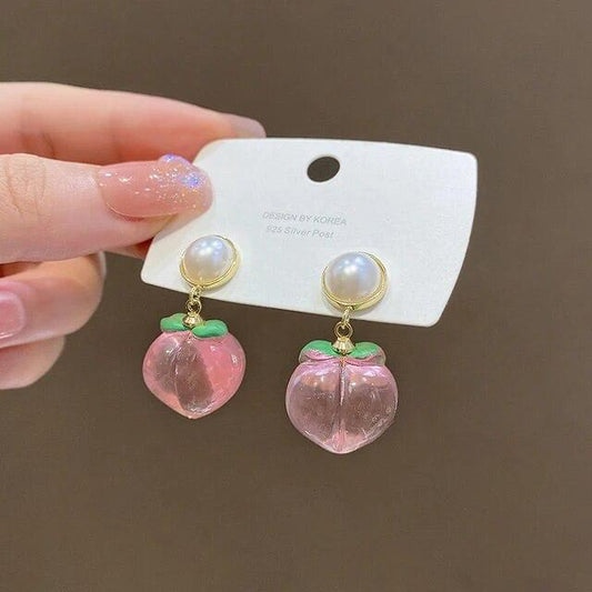 Peachy Love Pink Earrings
