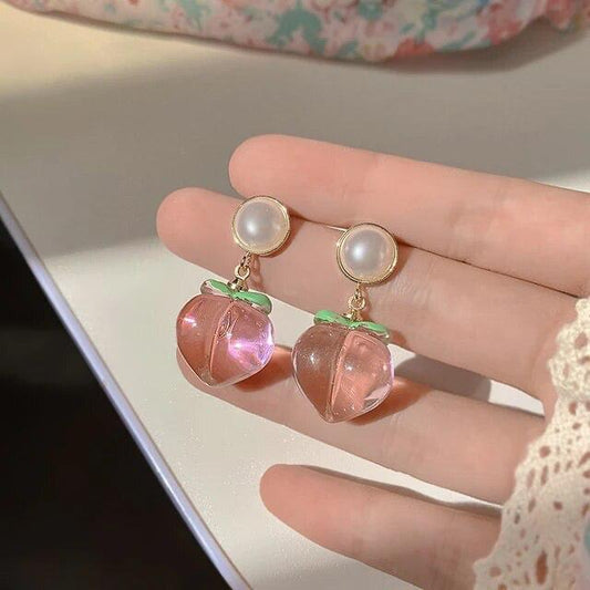 Peachy Love Pink Earrings