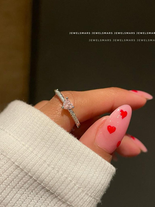 Mini Heart Ring- pink
