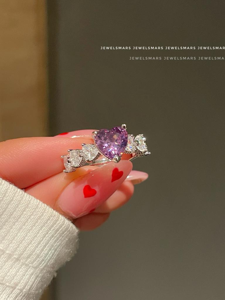 Frozen Heart Ring purple - Main Image