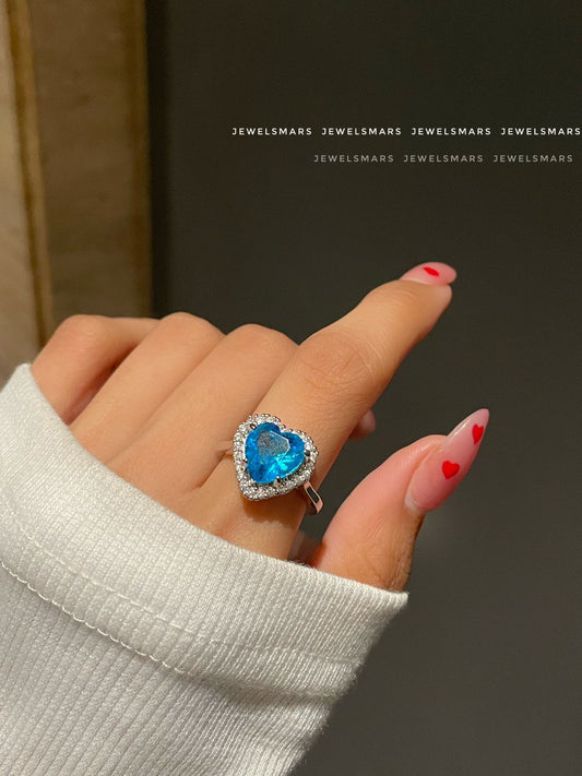 My Whole Heart Ring - teal blue