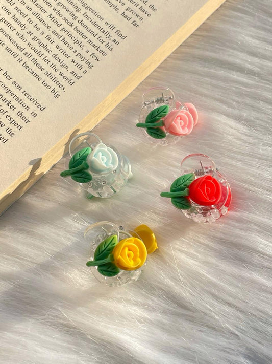 Mini Rose Hairclips