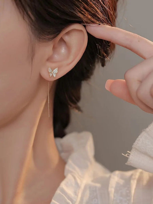 Butterfly Needle Threader Earrings
