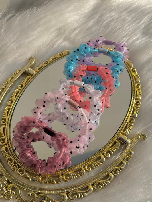 Polka Dots Mini Organza Scrunchies