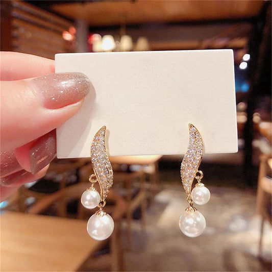Wave it Pearl Drop Earrings