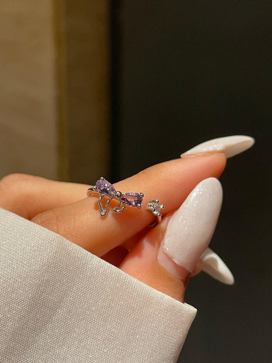 Minimal Bow Ring- purple