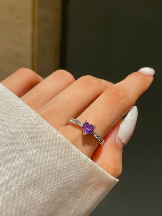Lucy Heart Rings- purple