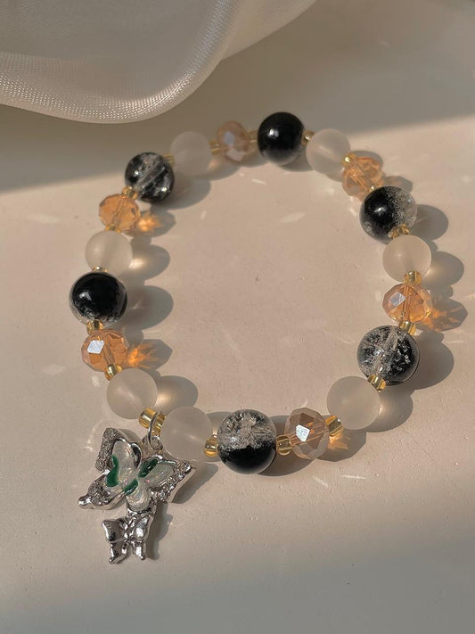 Dual Butterfly Bracelet- black
