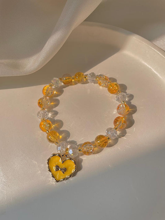 Heart of Bow Bracelet- yellow