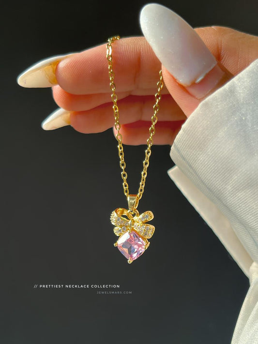 Pinky Bow Necklace