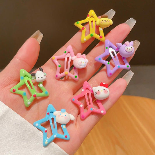 Pack of 6 cute star Hairpins