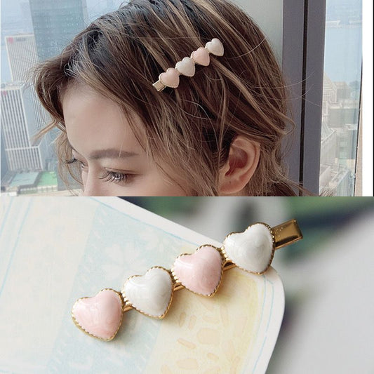 Pink Hearts Hairpin