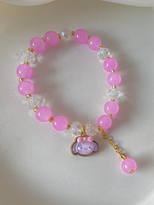 Smiley Bracelet- pink purple
