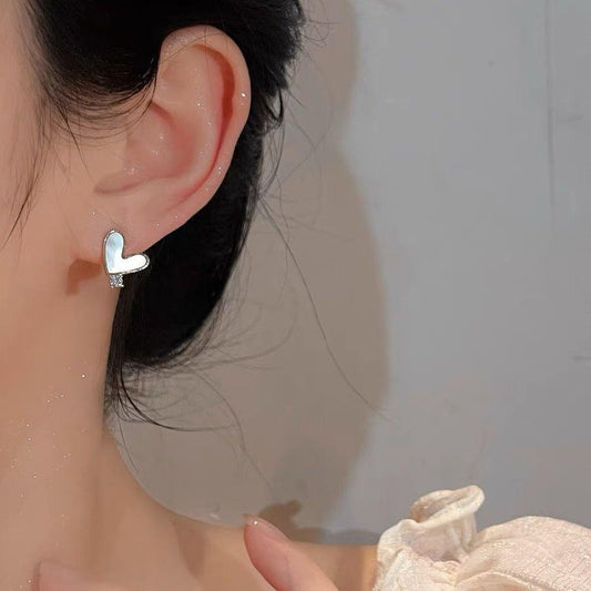 Mismatch Rose Heart Earrings