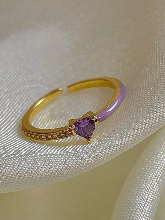 Mini Heart Ring- purple