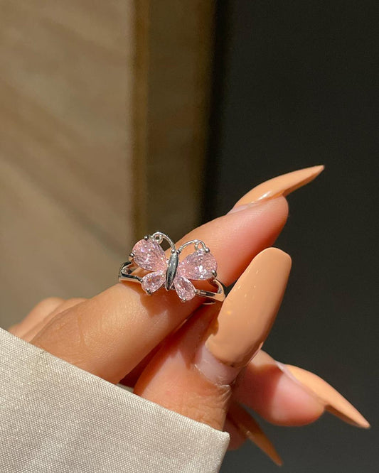 Big Butterfly Ring- pink