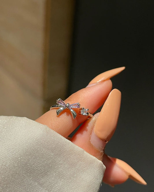 Minimal Bow Ring- purple