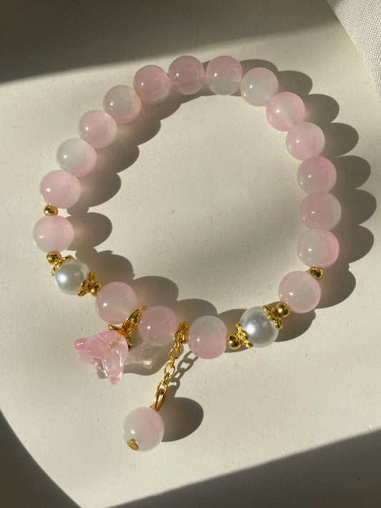 Belle Flower Bracelet- pink