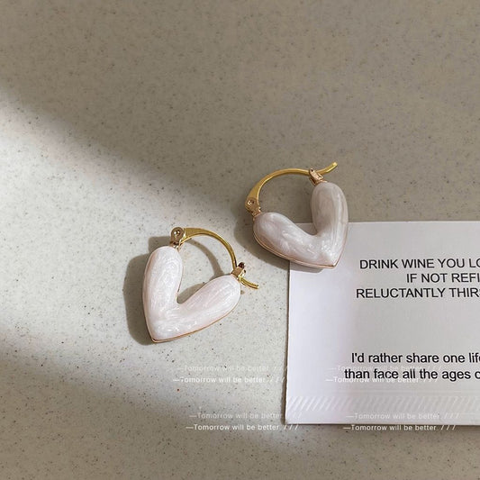 Twist of Heart Hoop Earrings