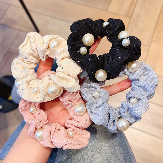 Pearly perfect hair scrunchies
