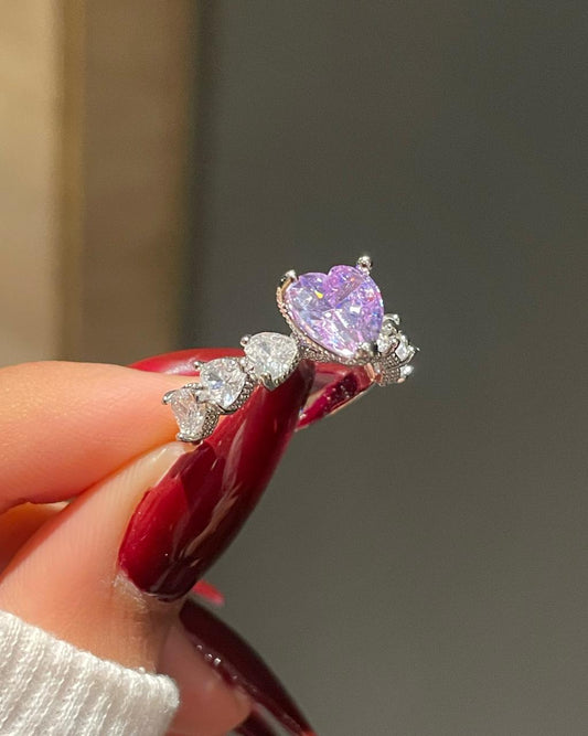 Frozen Heart Ring- purple 2.0