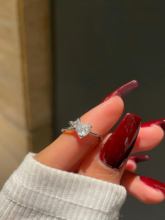 Cute Heart Bow Ring