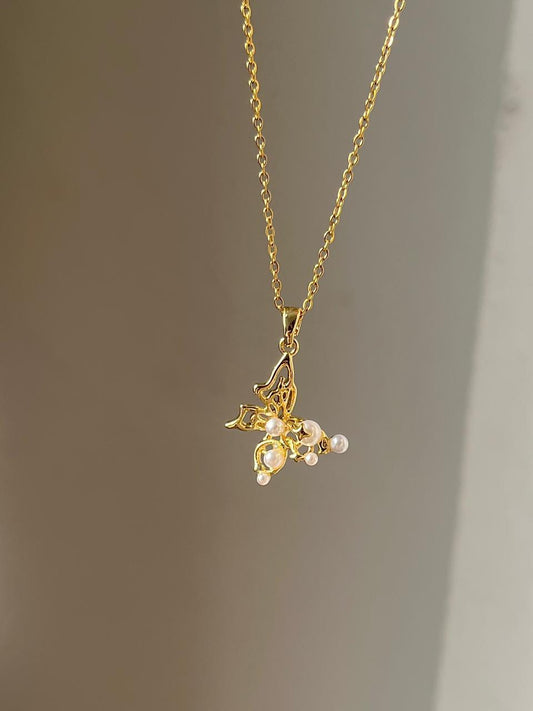 Pearl Butterfly Necklace