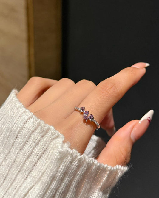 Twin Bow Ring- purple